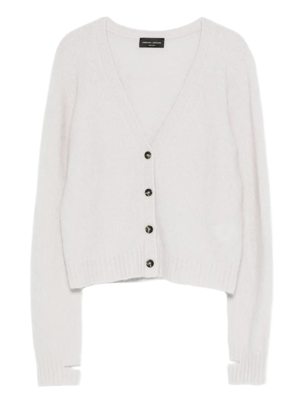 Cardigan Cachemire Seta Grigio Perla