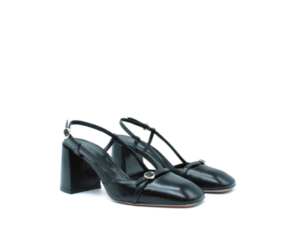 Slingback Pelle Nera