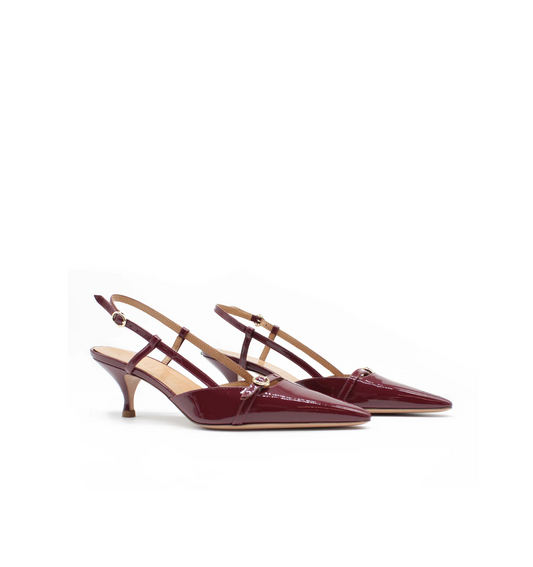 Sling Back  Vernice Burgundy