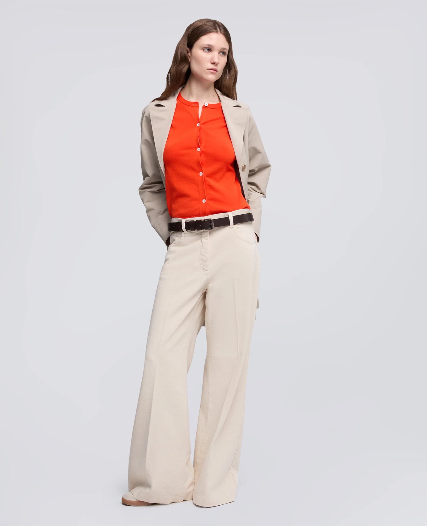 Pantalone Wide Leg Denim Burro