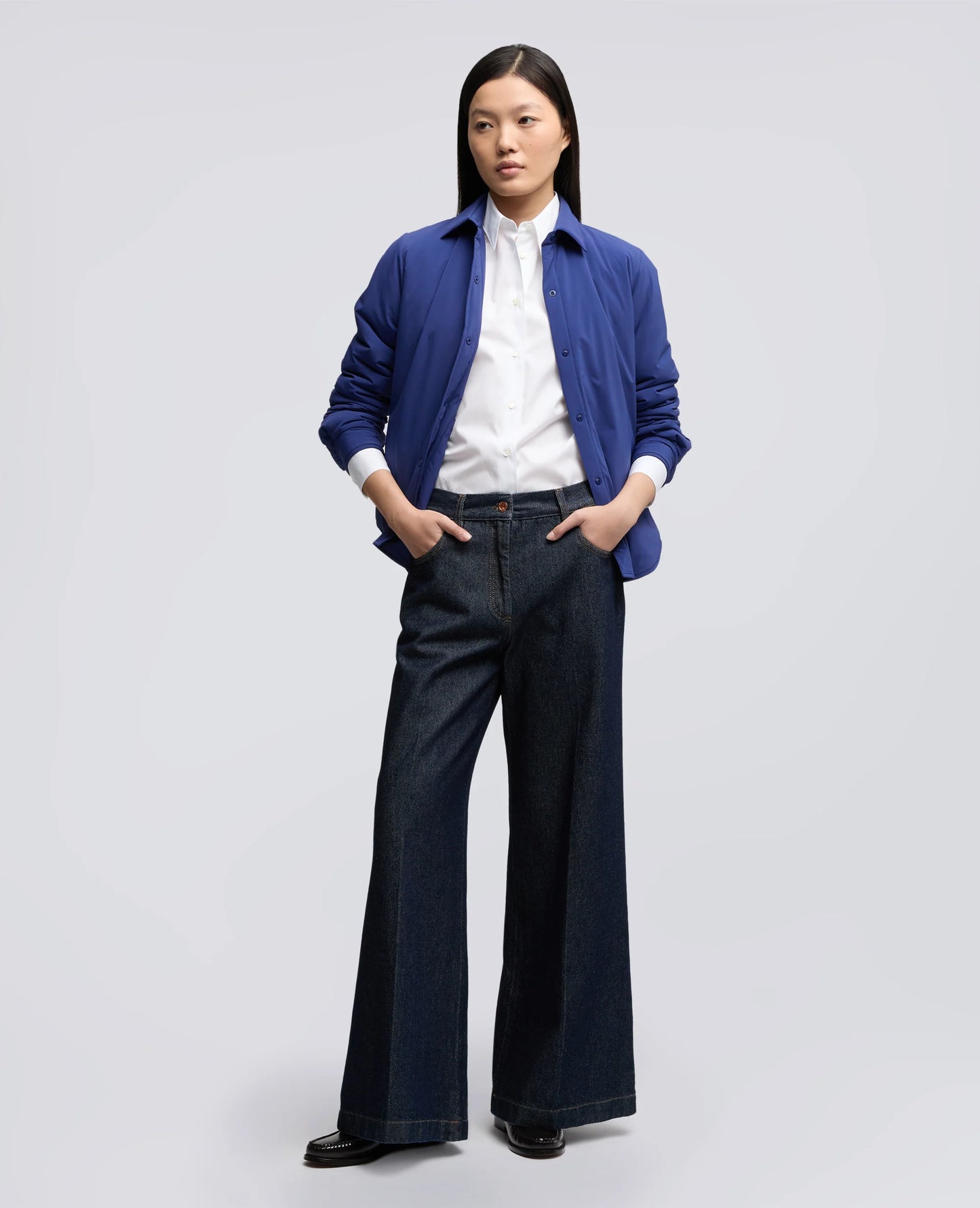 Camicia Slim Popeline Bianca