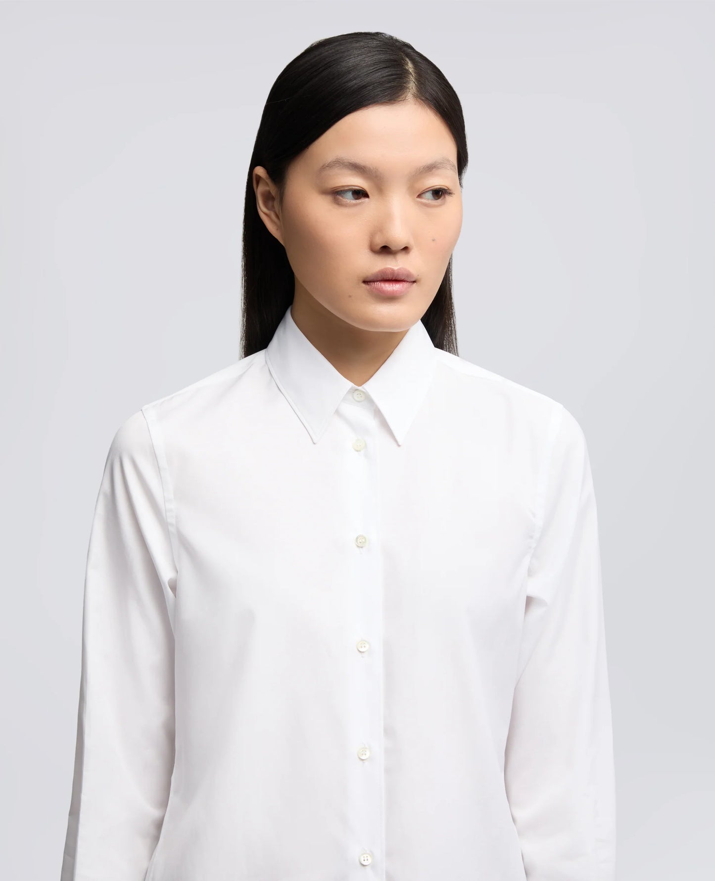 Camicia Slim Popeline Bianca