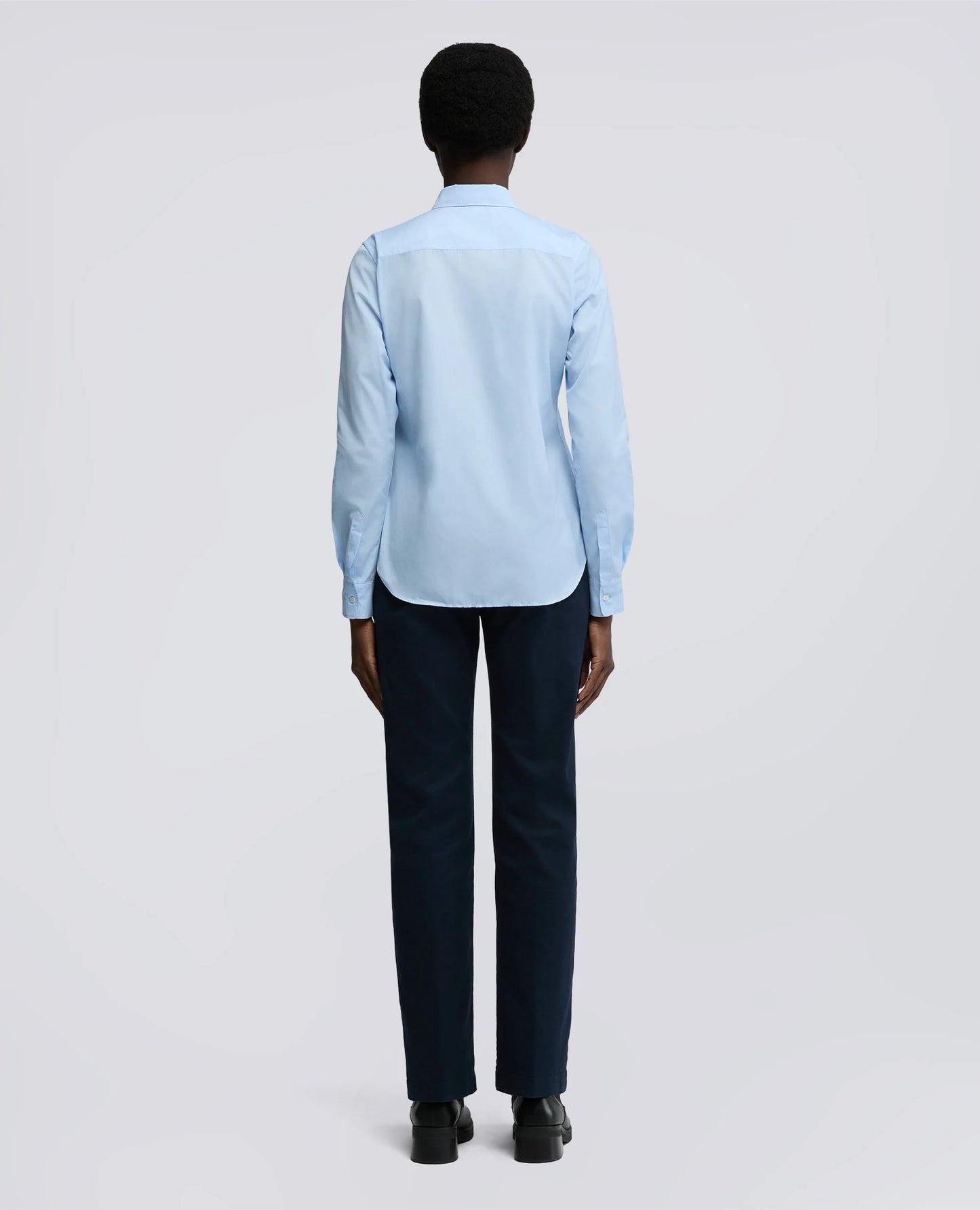 Camicia Slim Popeline Celeste