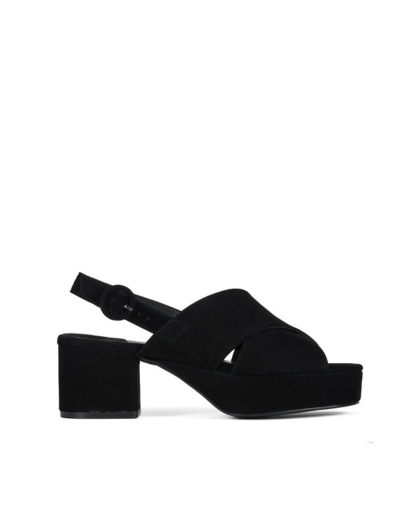 Sandalo Incrocio Suede Nero