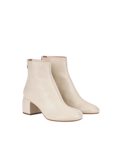 Stivaletto Pelle Gesso