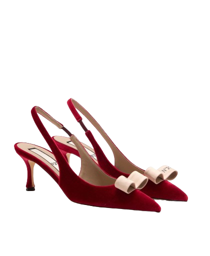 Slingback Velluto Rosso