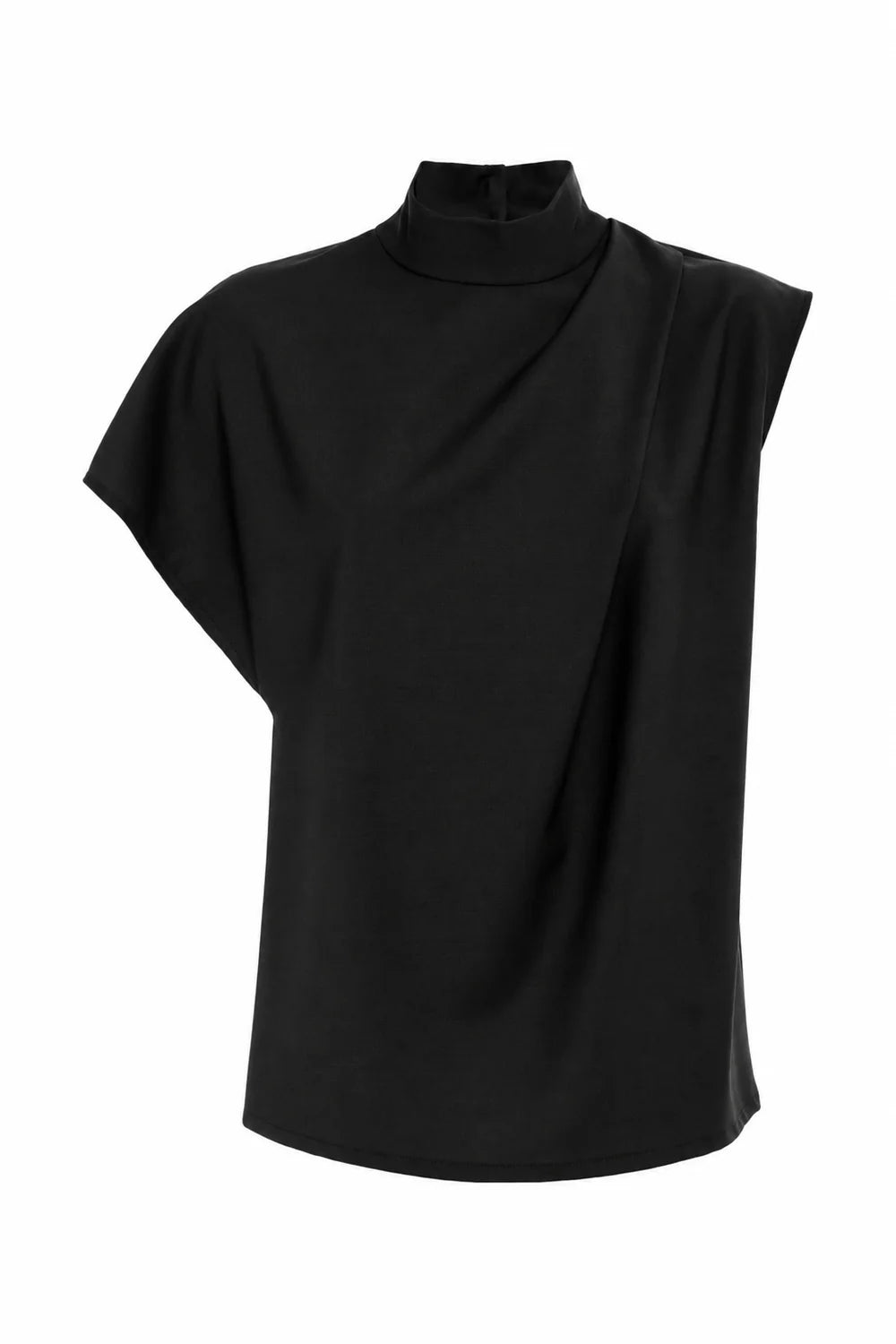 Top Smanicato Lana Nero