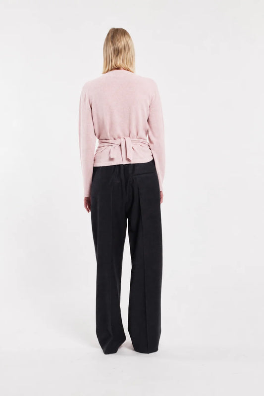 Maglione Incrocio Lana Rosa