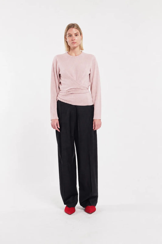 Maglione Incrocio Lana Rosa