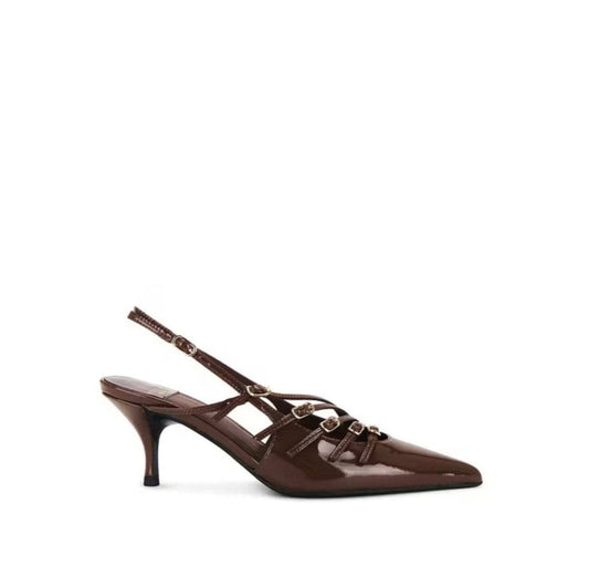 Slingback Vernice Marrone