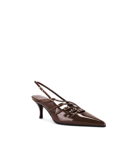 Slingback Vernice Marrone