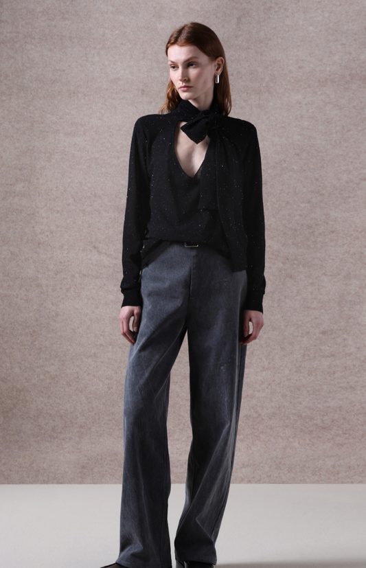 Maglia Micro Paillettes Nera
