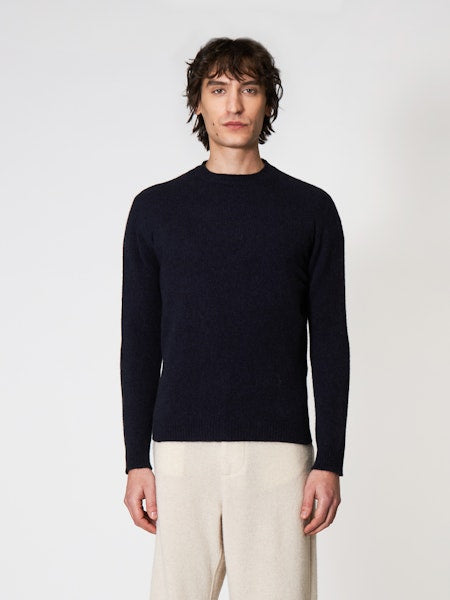 Maglione Girocollo Blu Navy