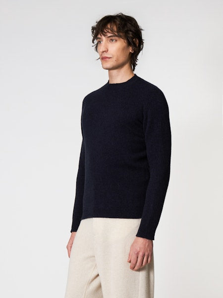 Maglione Girocollo Blu Navy