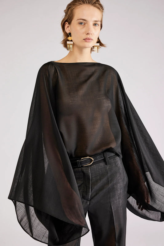 Blusa Trasparente Nera