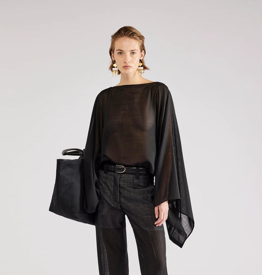 Blusa Trasparente Nera