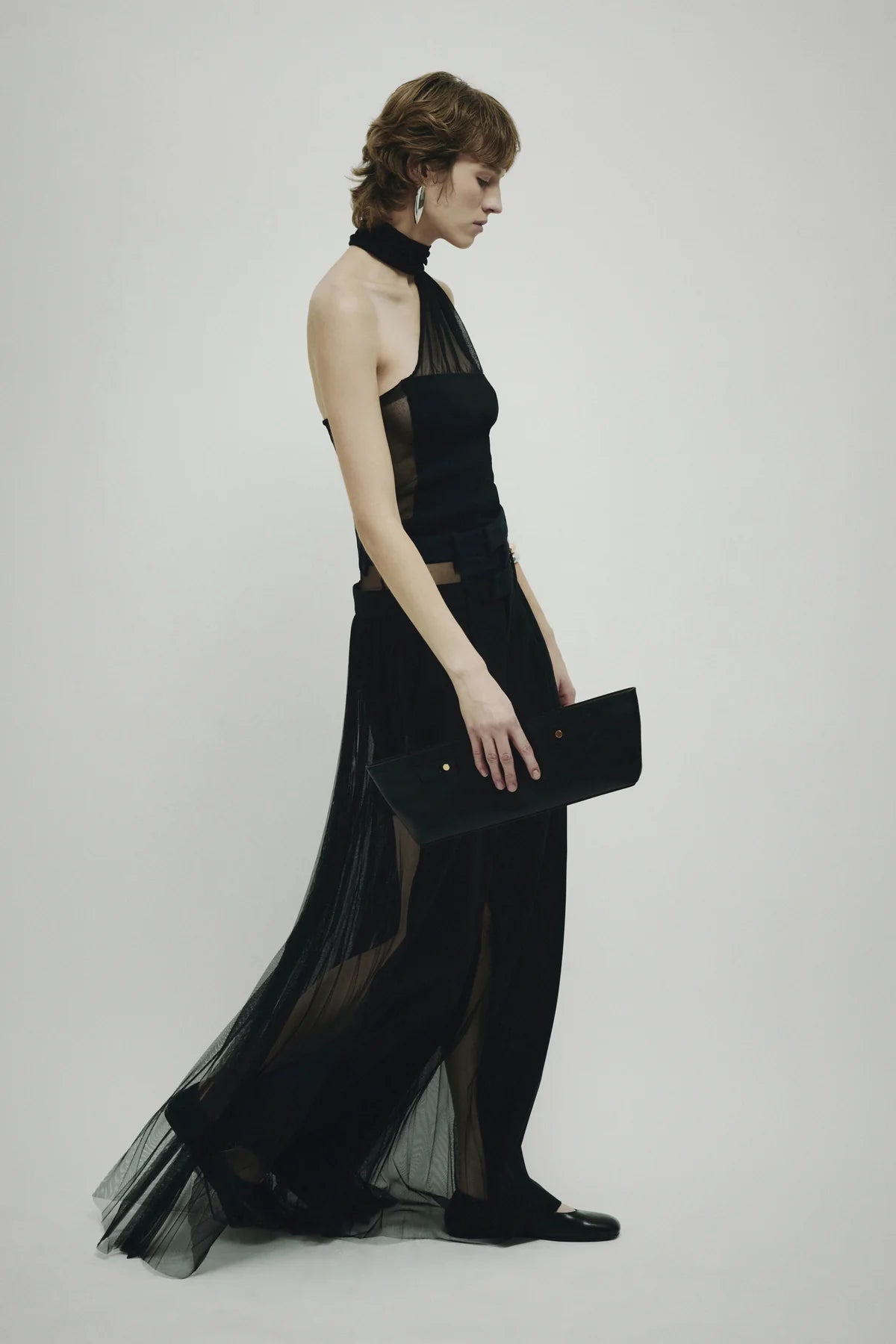 Top Fascia Dettaglio Trasparente Nero