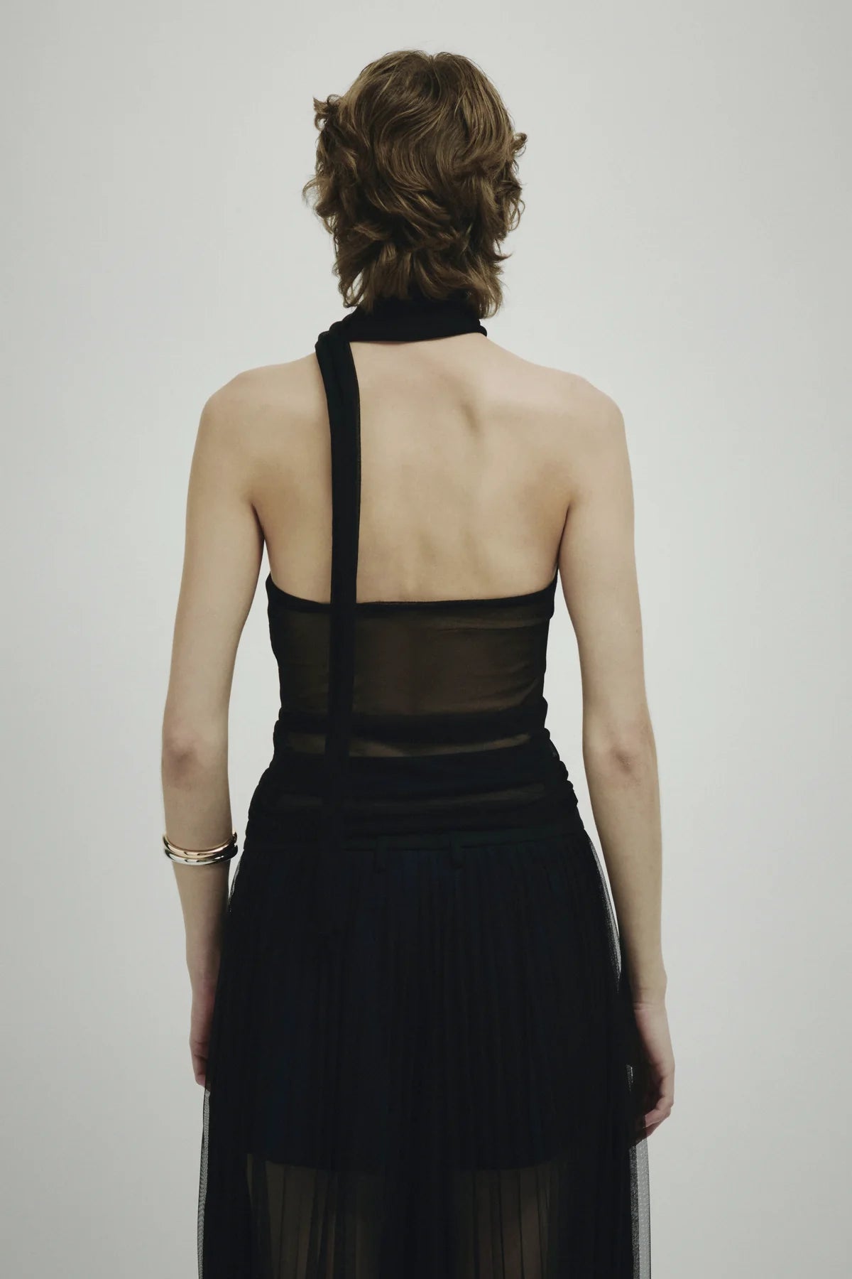 Top Fascia Dettaglio Trasparente Nero