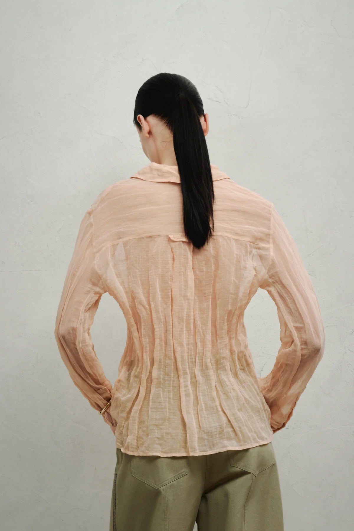 Camicia Goffrata Organza Nude