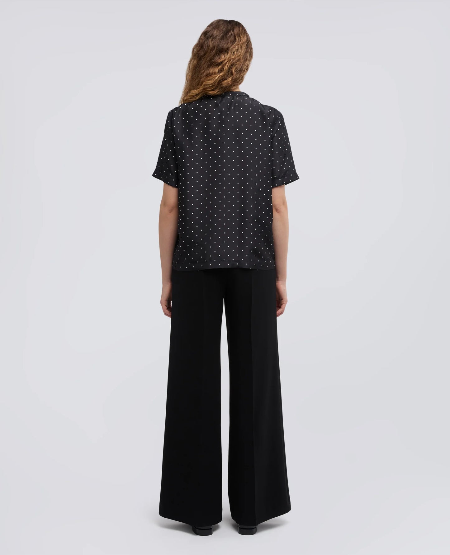 Blusa Seta Pois Nera