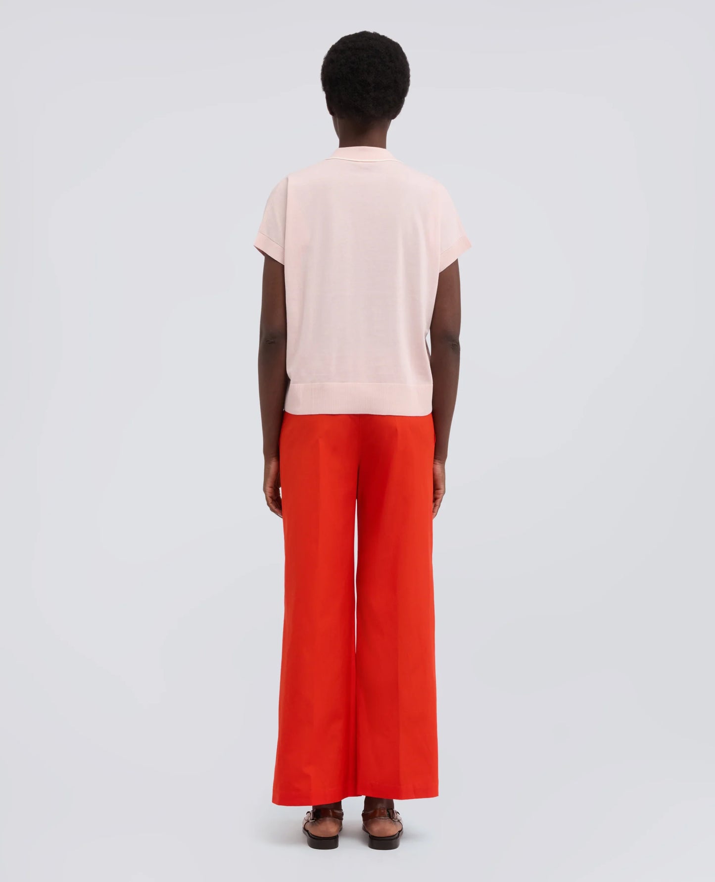 T-Shirt Scollo V Cotone Rosa