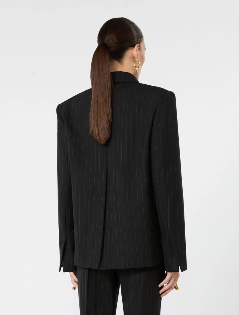 Blazer Gessato Lana Nero