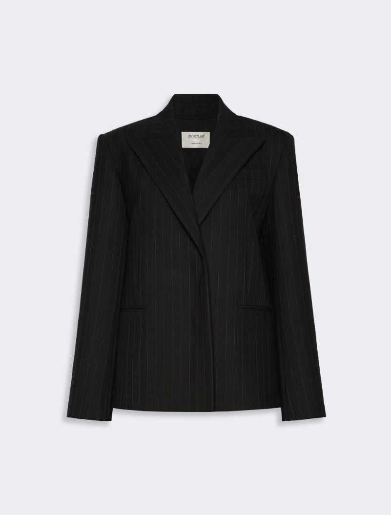 Blazer Gessato Lana Nero