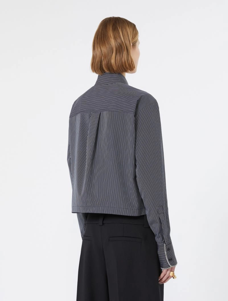 Camicia Boxy Strass Gessata Nero