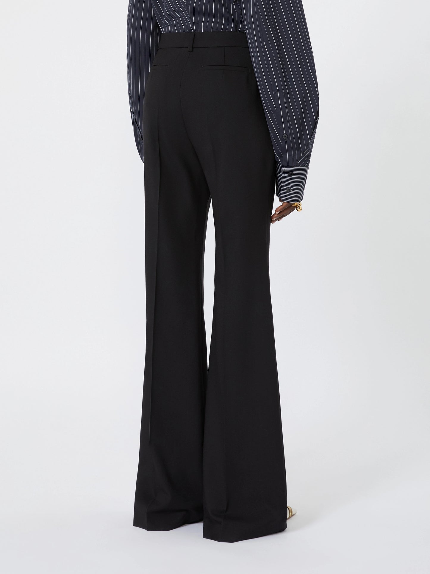 Pantalone Slim Flare Lana Nero