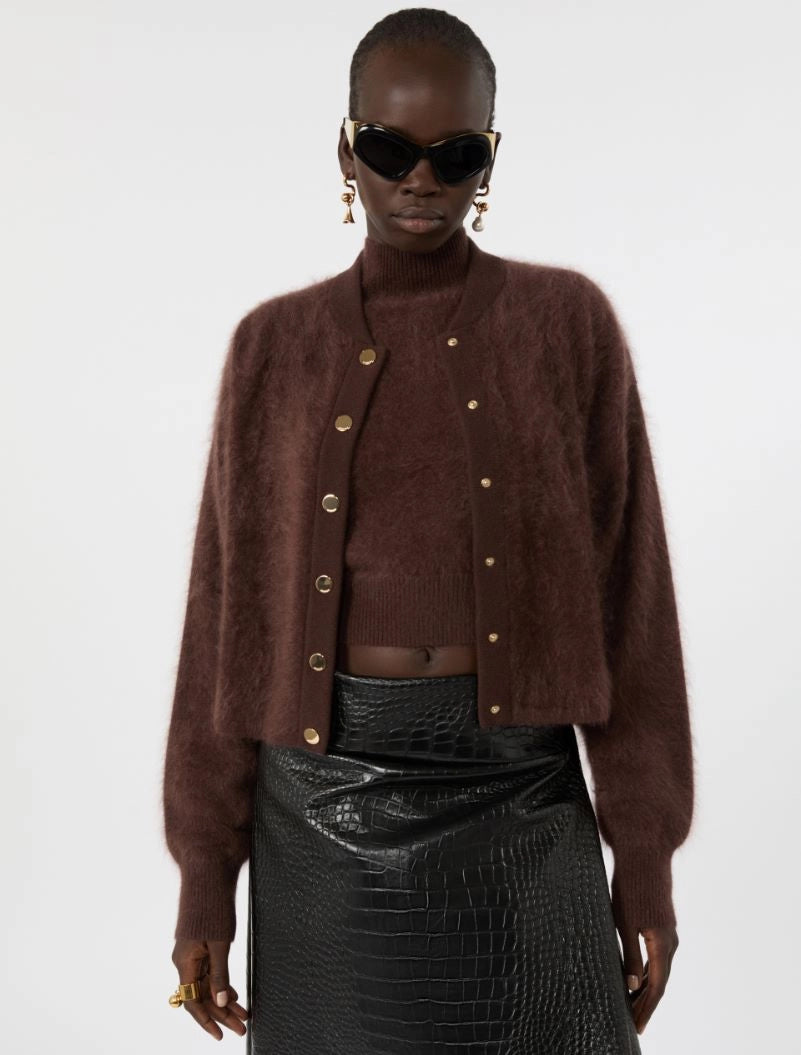 Cardigan Puro Cachemire Cioccolato