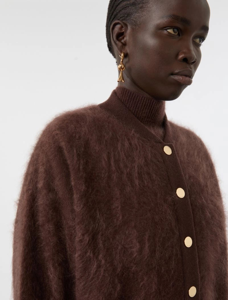 Cardigan Puro Cachemire Cioccolato
