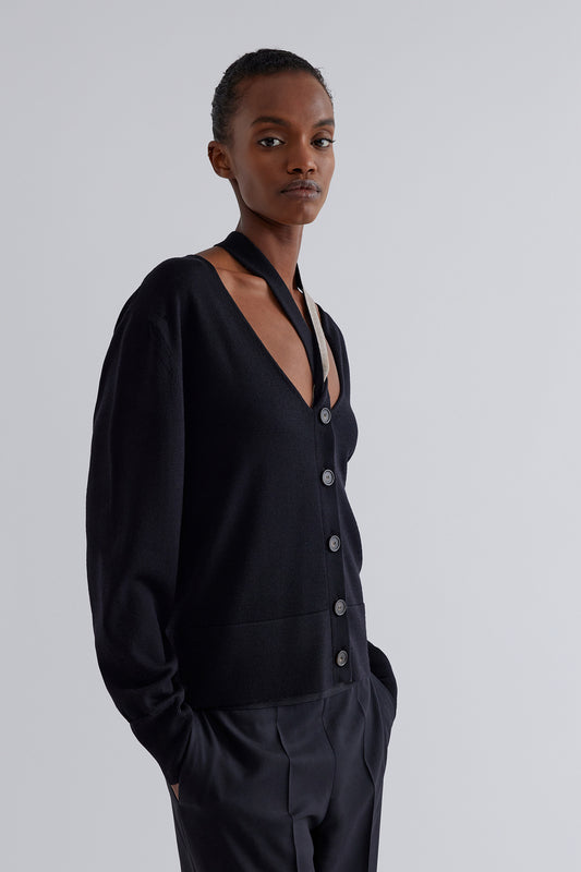 Cardigan Incrocio Nero