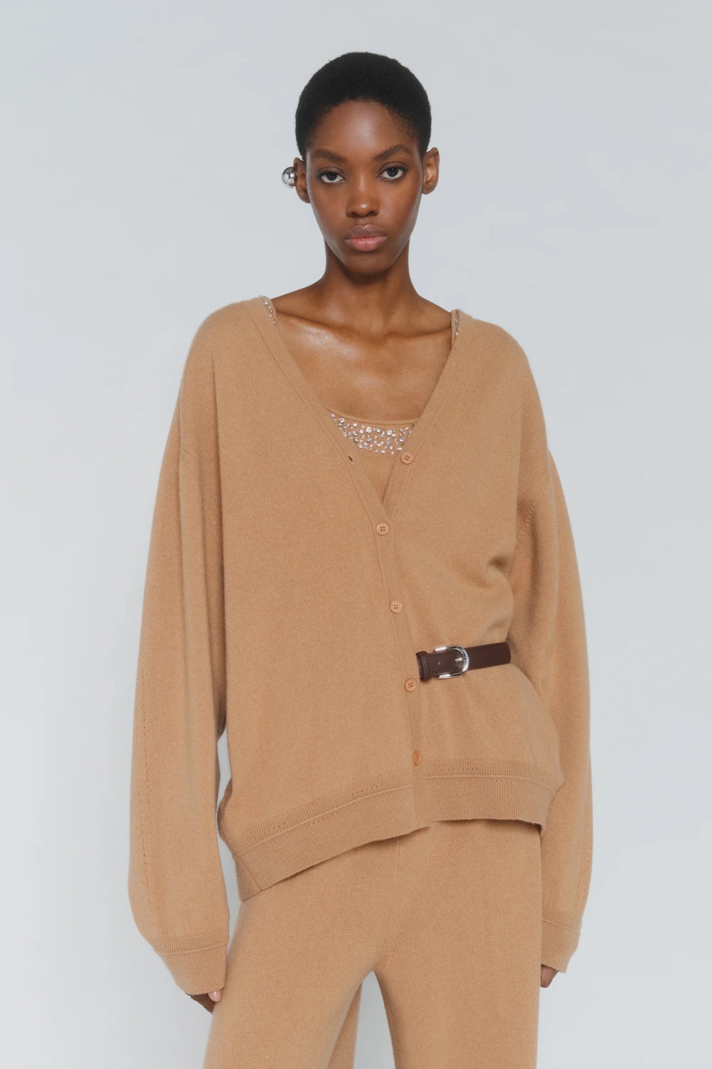 Cardigan Lana/Cachemire Cammello