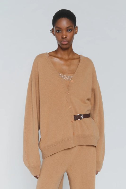 Cardigan Lana/Cachemire Cammello