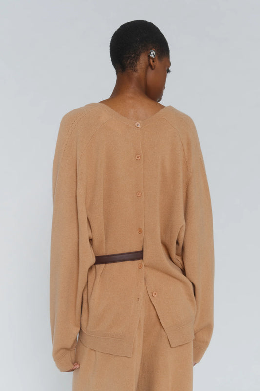 Cardigan Lana/Cachemire Cammello