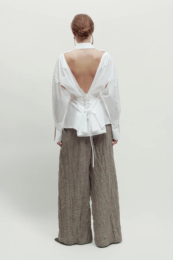 Camicia Corsetto Cotone Bianca