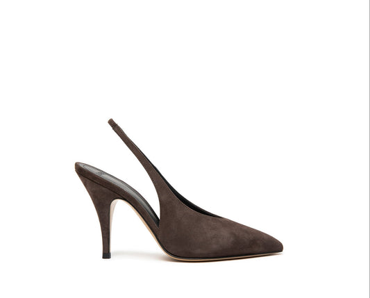 Slingback Suede Marrone