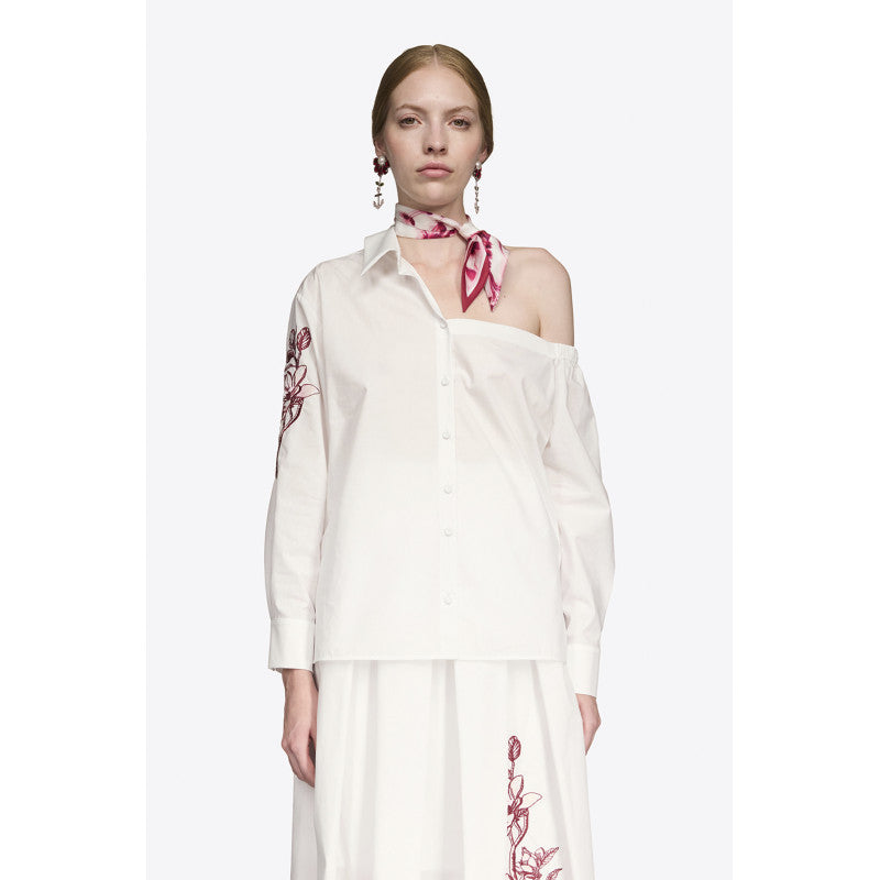Camicia Asimmetrica Cotone Bianca