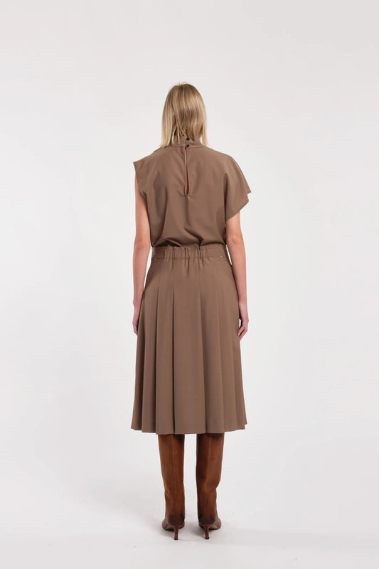 Top Smanicato Lana Beige
