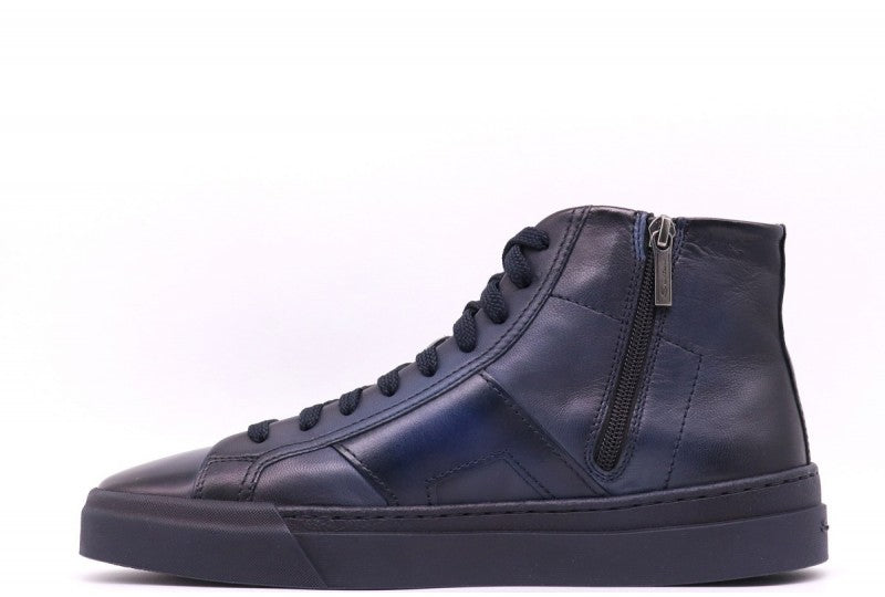 Sneaker Alta Pelle Blu