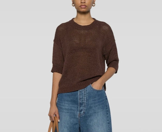 Maglia Boxy Cotone Marrone