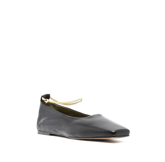 Ballerina Catena Oro Pelle Nera