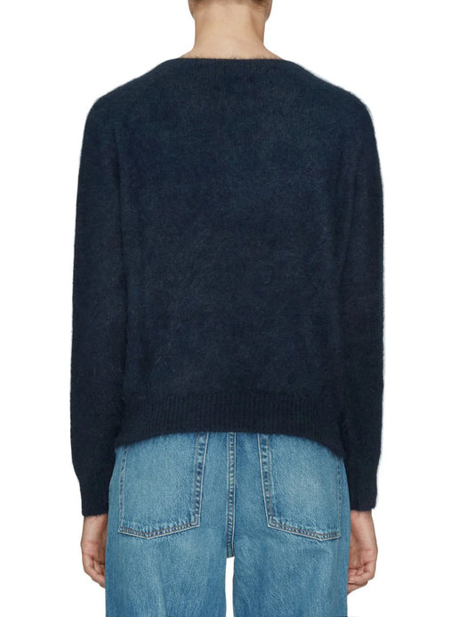 Pullover Girocollo Angora Blu