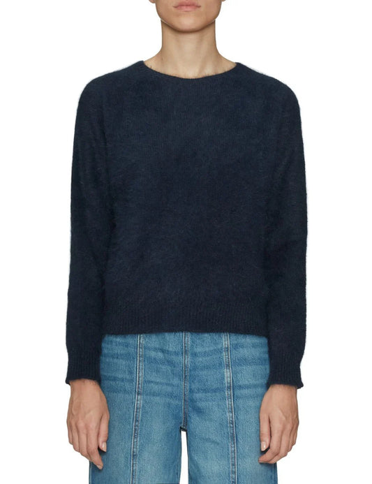 Pullover Girocollo Angora Blu