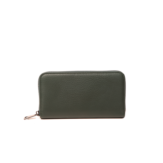 Wallet in Green Hammered Leather