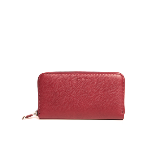 Red Tumbled Leather Wallet